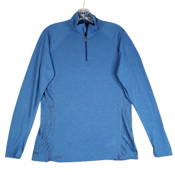 Oudoor Research Shirt Womens Large Blue Wool Blend Lightweight Base Layer Flaw - Picture 2 of 11